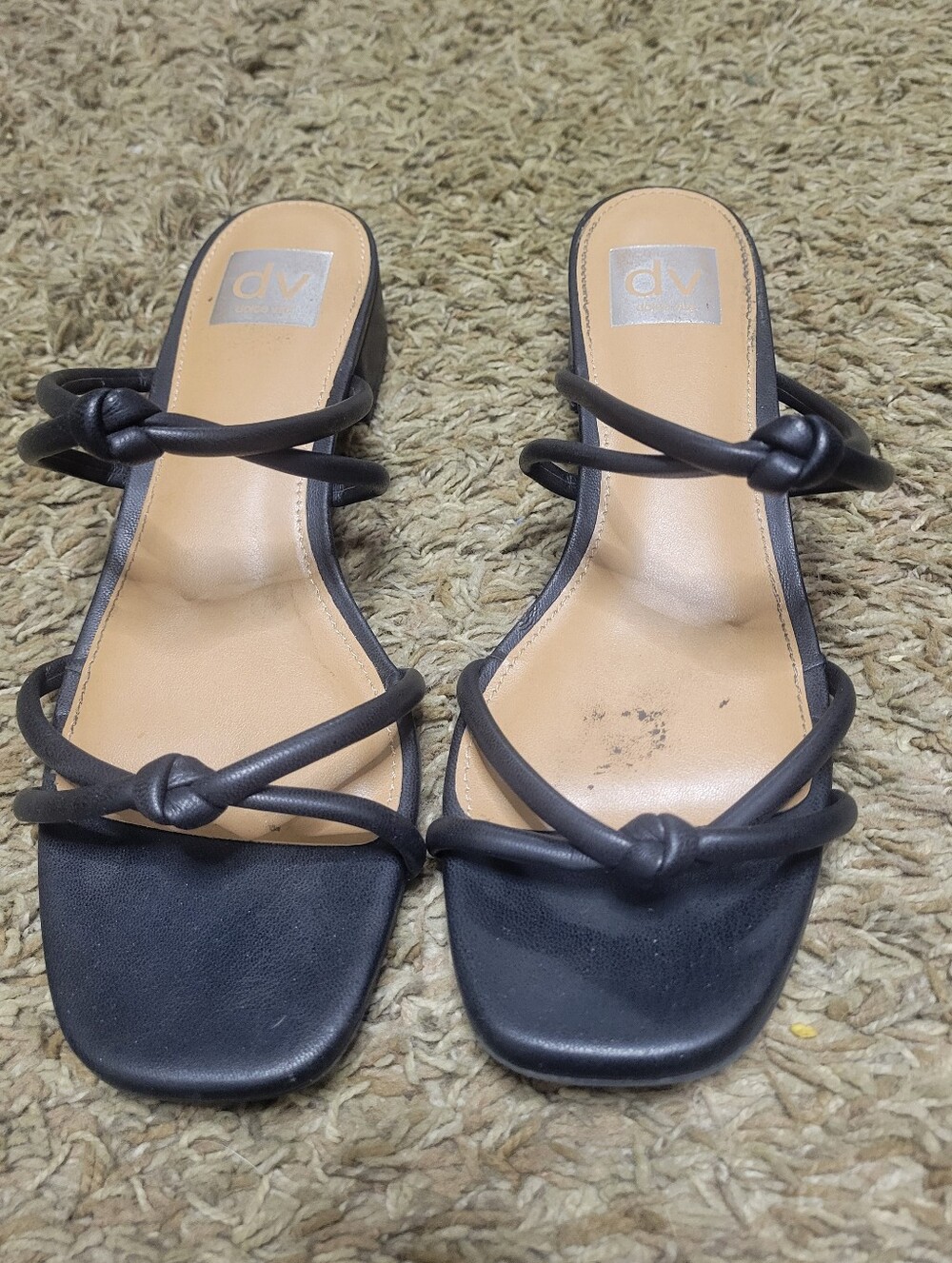 DV by Dolce Vita Black Knotted Strap Slide Heels
